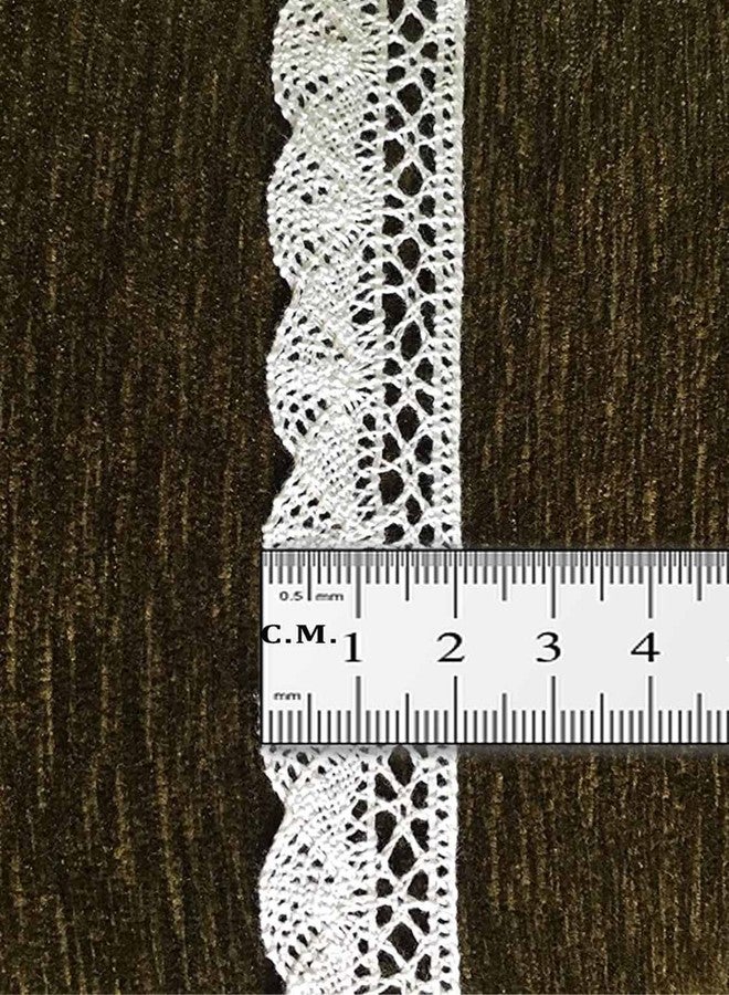Mezin Cotton Pankh Gpo Lace Border for Dress, Kurtis, Dupatta, Bag, Craft and Decorations (9 Mtr, White) - Image 2